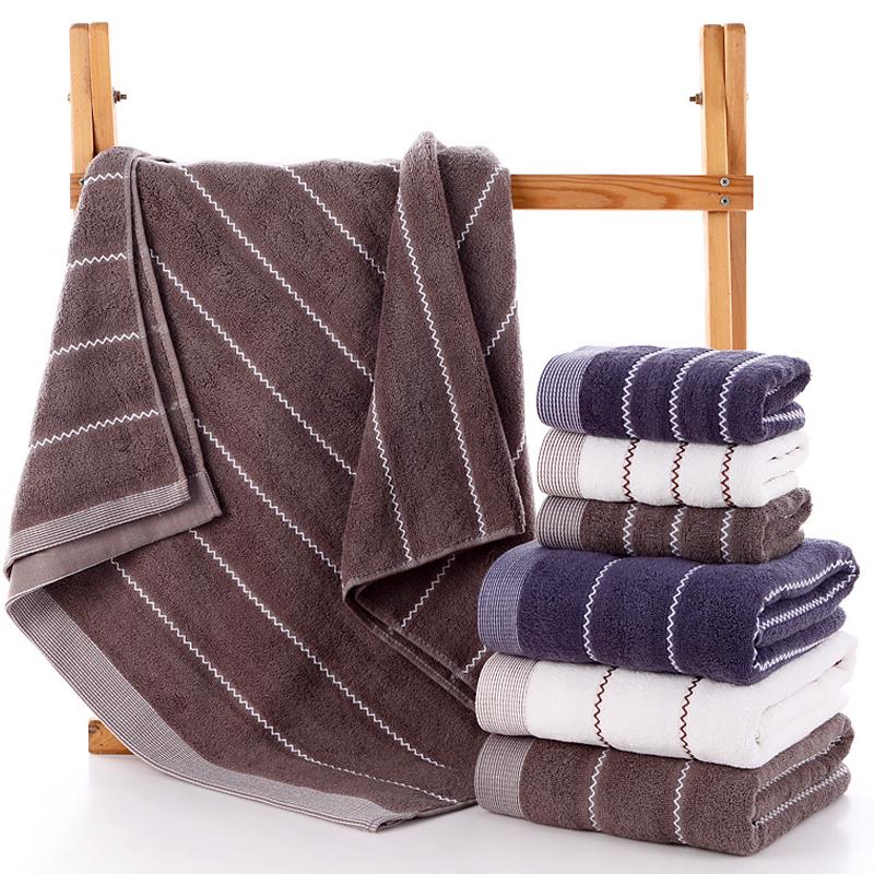 70x140cm pure Cotton Absorbent Large Size bath towelStriped Solid Color Soft Comfortable adult Bathroom Towel Towel Hotel Towel