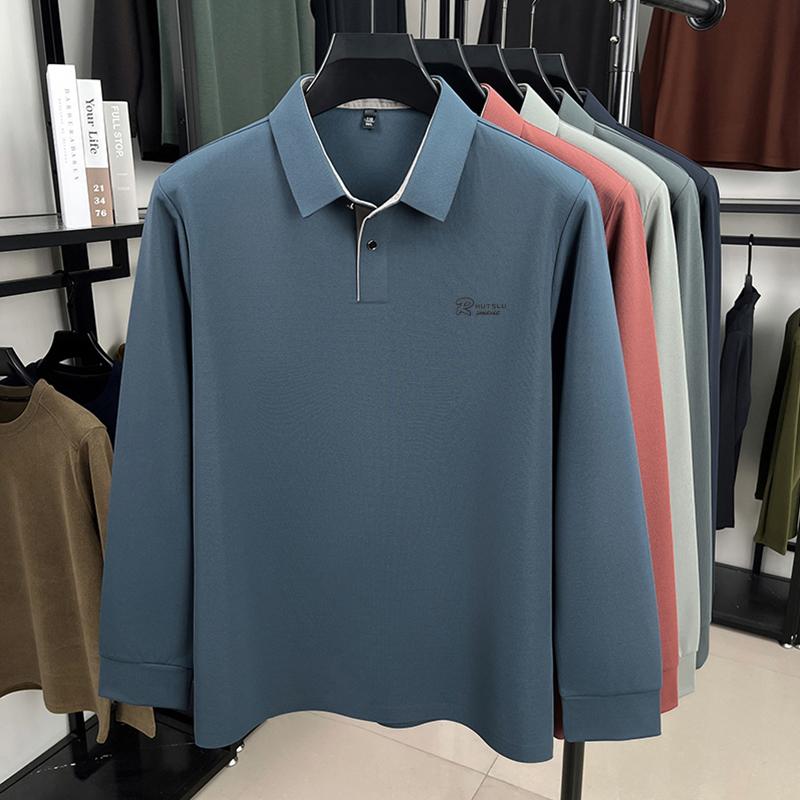 Men's Lapel Polo Shirt Luxury Quality Exquisite Letter Print Long Sleeve T-Shirt Business Leisure Men's Wear