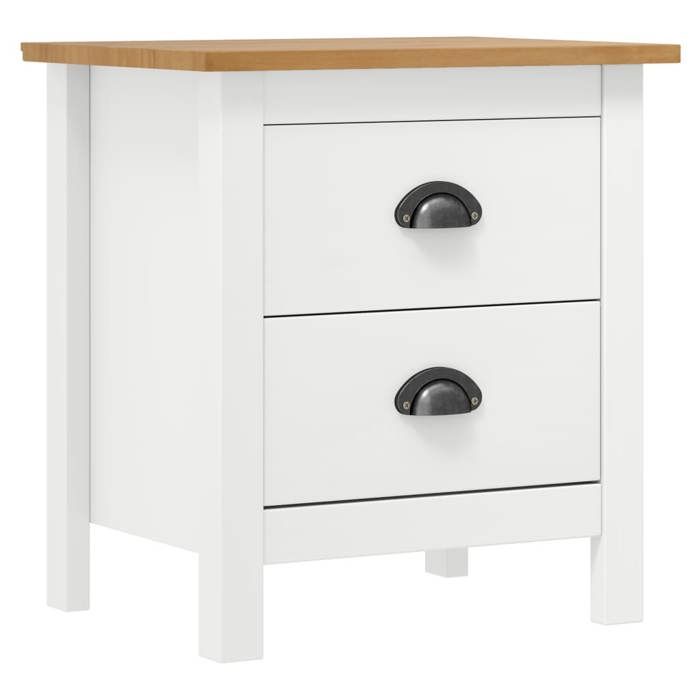 VidaXL Bedside Table Hill White 46x35x49.5 Cm Solid Pine Wood 288906