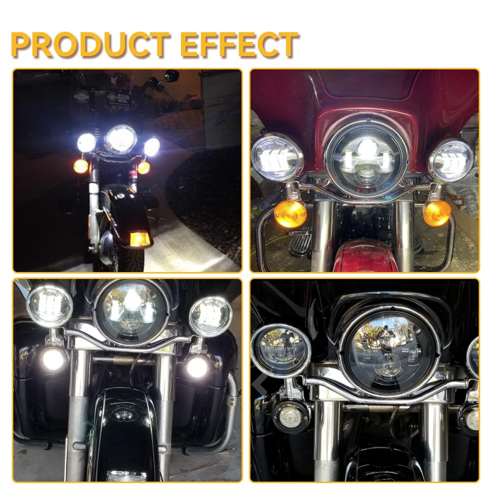 For Harley Motorcycle Light DRL Davidson Electra Glide Softail Fat Boy Touring 30W Waterproof Lights 4.5 Inch Fog Lamps