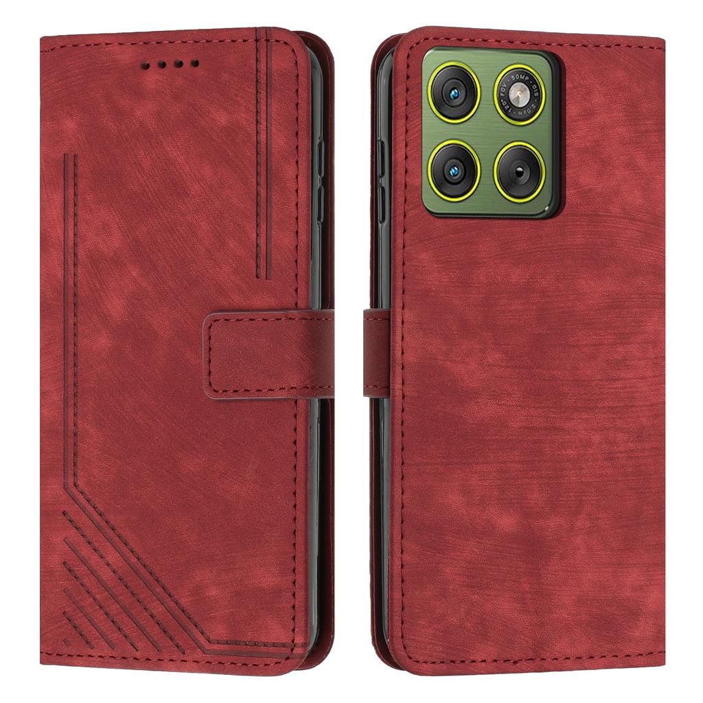 For Motorola Edge 70 5G Stand Case Imprinted Lines Leather Phone Cover