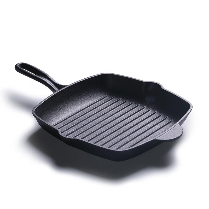 ZISIZ Cast Iron Striped Steak Frying Pan