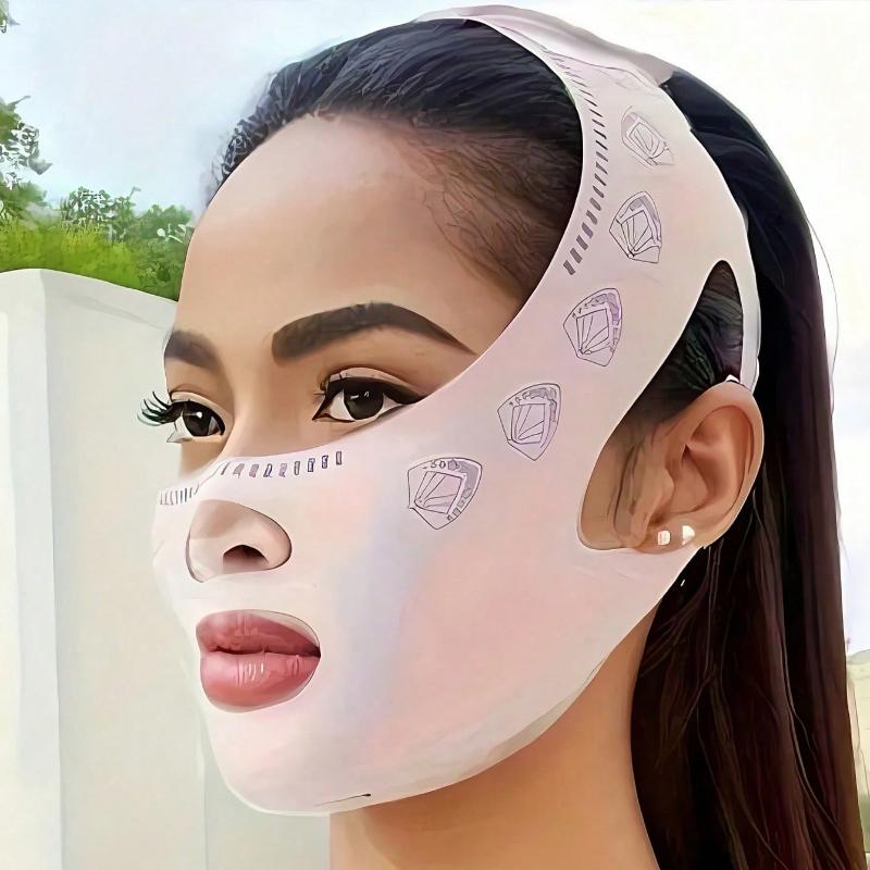 V-Shaped Facial Lifting Chin Strap(Lightweight and Breathable) - Portable Yoga Face Lift Taping Tightening Suitable for Daytime and Nighttime Use