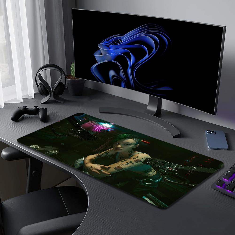 C-Cyberpunks 2077 E-Edgerunners Mouse Pad Desk Mat Large Non-slip Anti-fray Keyboard Ergonomic Office Rubber PC Home Custom