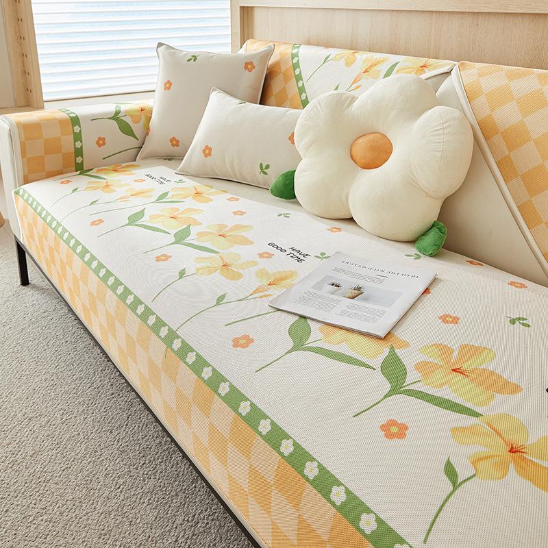 Youth Summer Sofa Cushion Summer Mat Sofa Cover Dust Cover Summer Cool Non-Slip Living Room Sofa Cover Towel