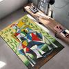 Abstract Cubism Portrait In Bold Colors Non-slip Rug Suitable for Living Room and Bedroom Sofas.
