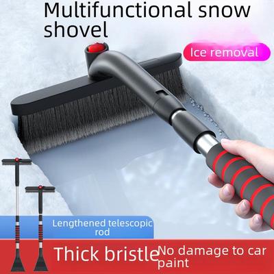 Multifunkční sněhová lopata na auto a kartáč na odstraňování ledu z hliníkové slitiny s dvojitou hlavou, zatahovací design