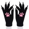 Short Animal Gloves with Silicone Pads and Nails for Cosplay Costume