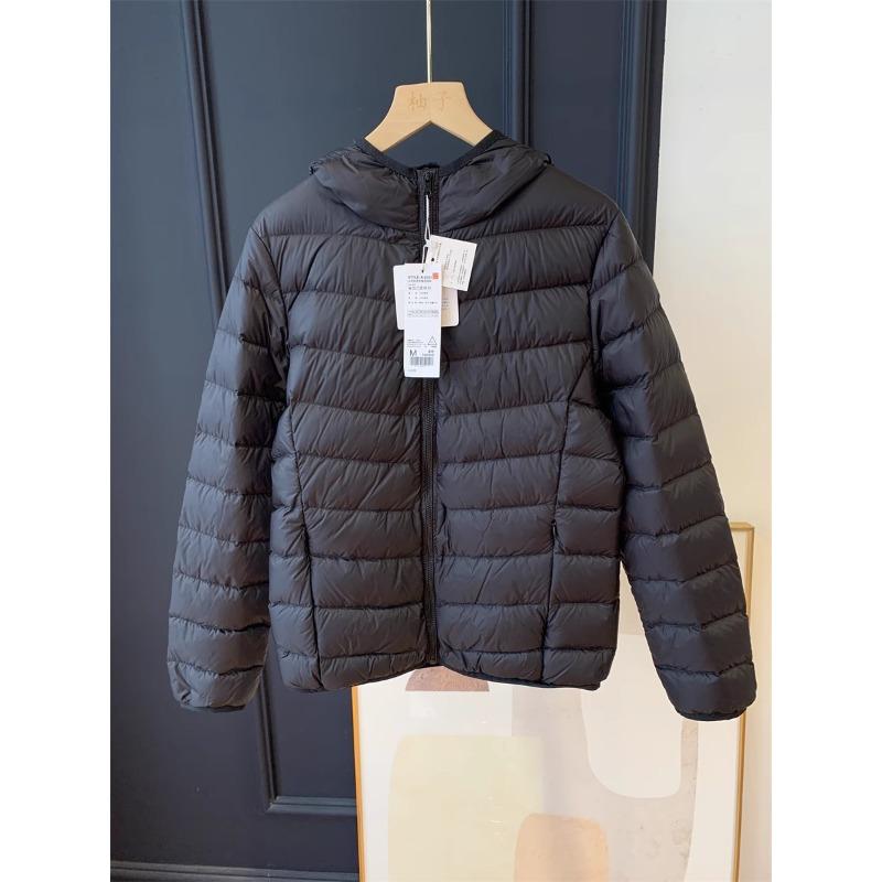 White duck down women's hooded soft, comfortable and warm, fashionable and light down jacket, winter