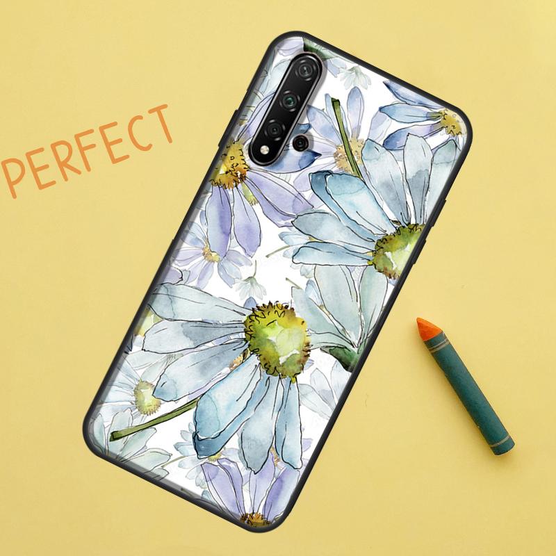 Daisy Watercolor For Huawei Nova Y91 Y70 Y72 Y73 Y60 Y90 Y61 8i 7i 11i 12i 12s 9 10 SE P20 P30 P40 Lite Case