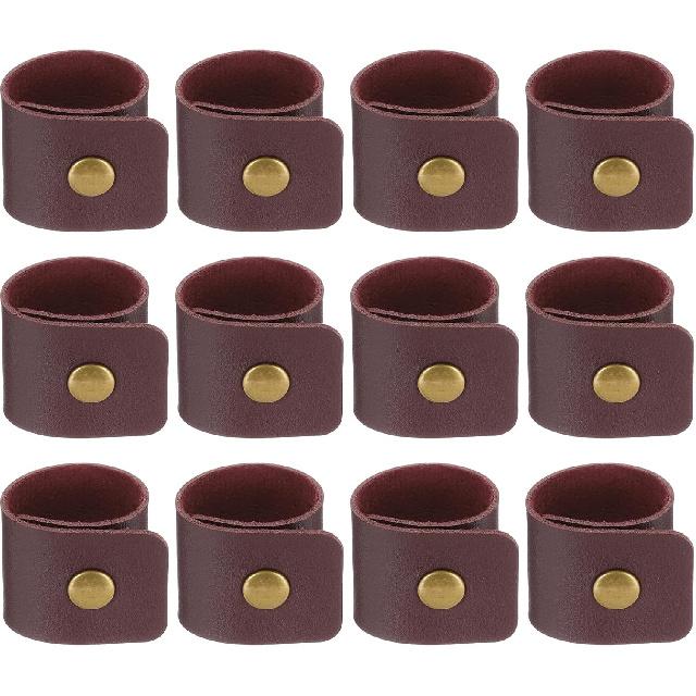 PATIKIL Napkin Rings, 12 Pcs Leather Napkin Rings Rustic Holder for Table Decor Thanksgiving Farmhouse Wedding Fall Banquets Dinner Party Ornaments
