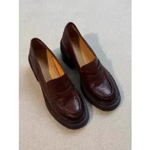 Kadın Deri Platform Loafer'lar Moda Slip on Kalın Ayakkabılar Retro Stil Kadın Ofis Pompaları Mokasenler Kadın Mary Jane Ayakkabılar