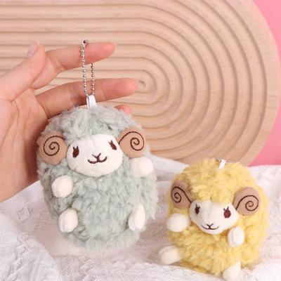 Lamb Mini Sheep Plush Keychain Cartoon Anime Soft Lamb Doll Ornament  Decoration