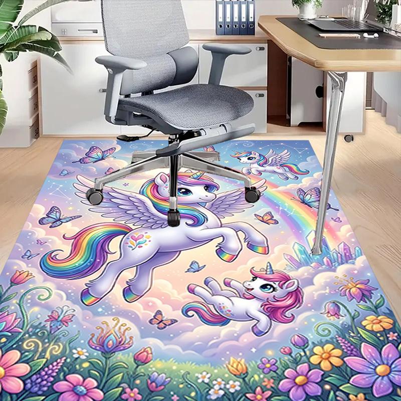 1PC Unicorn Fantasy Non-Slip Floor carpet, Office, family, bedroom, Studio - Large Area Rug, Vibrant Colors-C0497