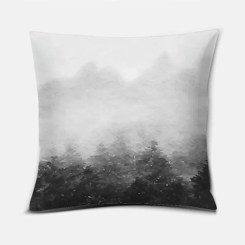 Square Home Office Oil Painting Landscape Series Pattern Decorative Pillowcase