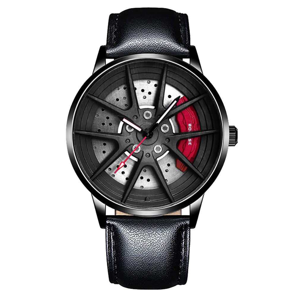 Boruse Student Steel Belt Watch Male Wheel Hub Caliper Quartz Watch Waterproof Luminous