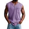 Men's Summer Solid Color Pocket Sports Buttons Vest Men's Sports Casual Vest