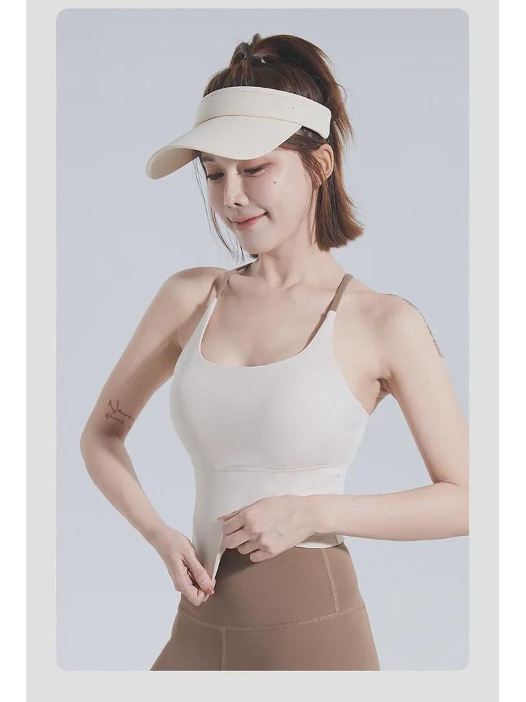 Women's Thin Strap Sports Bra with Chest Pad - Yoga and Fitness Vest Top