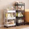Convenient Snack Storage Rack Home Organize Removable Mobile Trolley Storage Rack Large Capacity Plastic Kitchen Storage Rack
