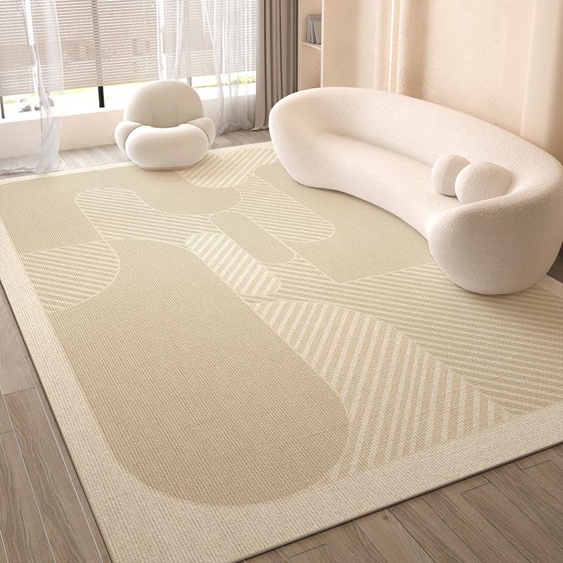 Cream-Style Luxury Carpet for Living Room: Elegant, Durable, and Easy-to-Clean Floor Mat.