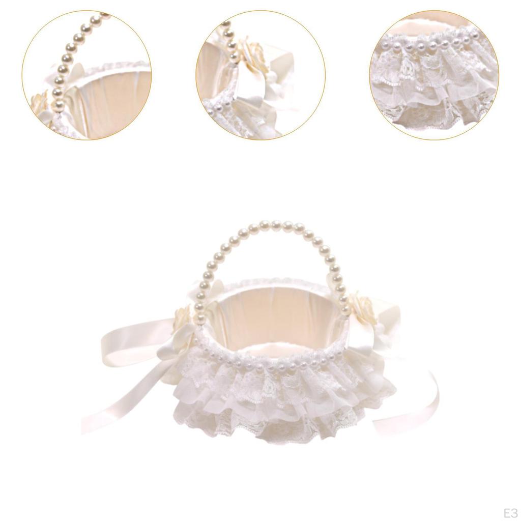 Fashionable Flower Girl Basket for Garden Ceremonies And Parties