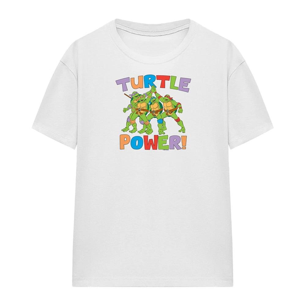 TMNT Turtle Power Womens 100% Cotton T-shirt Mens Tees Top S-2XL, White L