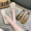 Soft-soled pregnant women's pleated flat-soled Doudou shoes, new non-slip shallow single shoes, comfortable grandma shoes