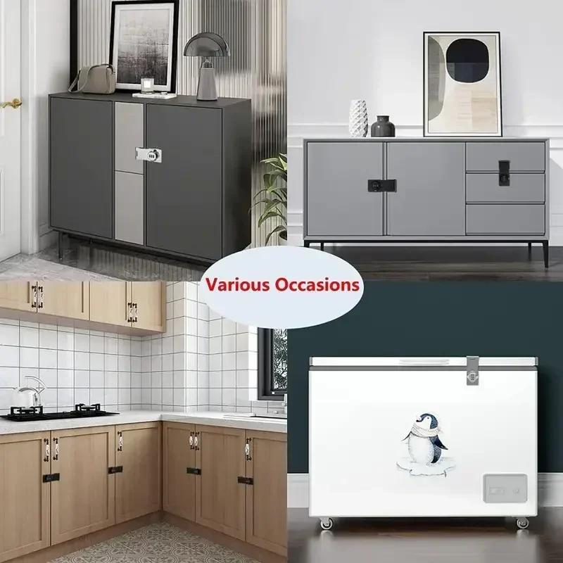 Household Cabinet Password Hasp Locks Cabinet Door Combination Lock Door Security Slide Latch Lock for Small Doors Cabinets Door