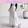 Elegant White Aline Maxi Skirt For Girls With High Waist And Ruffle Details For Casual Wear
