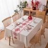 Wedding Embroidery Red Auspicious Cloud Peach Blossom Fringed Tablecloth Rectangular Coffee Table Tablecloth Dining Table Cloth Wedding Room