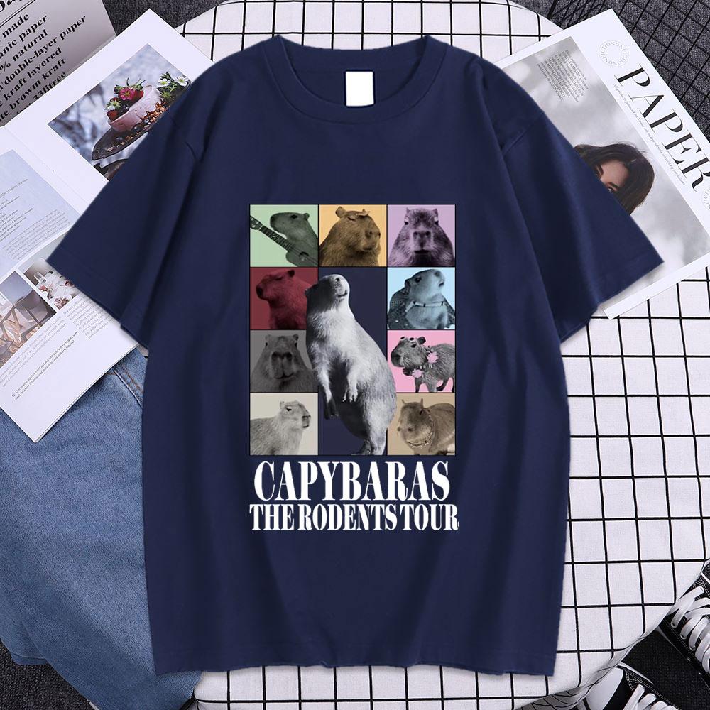 

Funny Capybara The Rodents Eras Tour Meme Graphic T Shirt Summer Unisexs Womens Vintage Fashion Tshirt Casual Oversized T Shirts 4XL