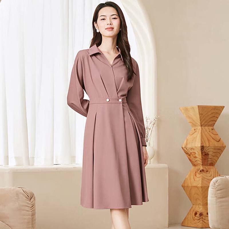JESSIE Elegant Lapel Shirt Dress