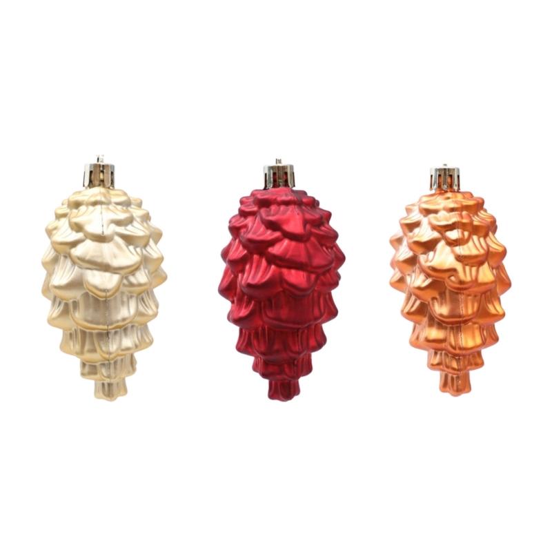 2Pieces Shimmering Pinecone Holiday Decorations Not Traditional Design Christmas Hanging Ornaments