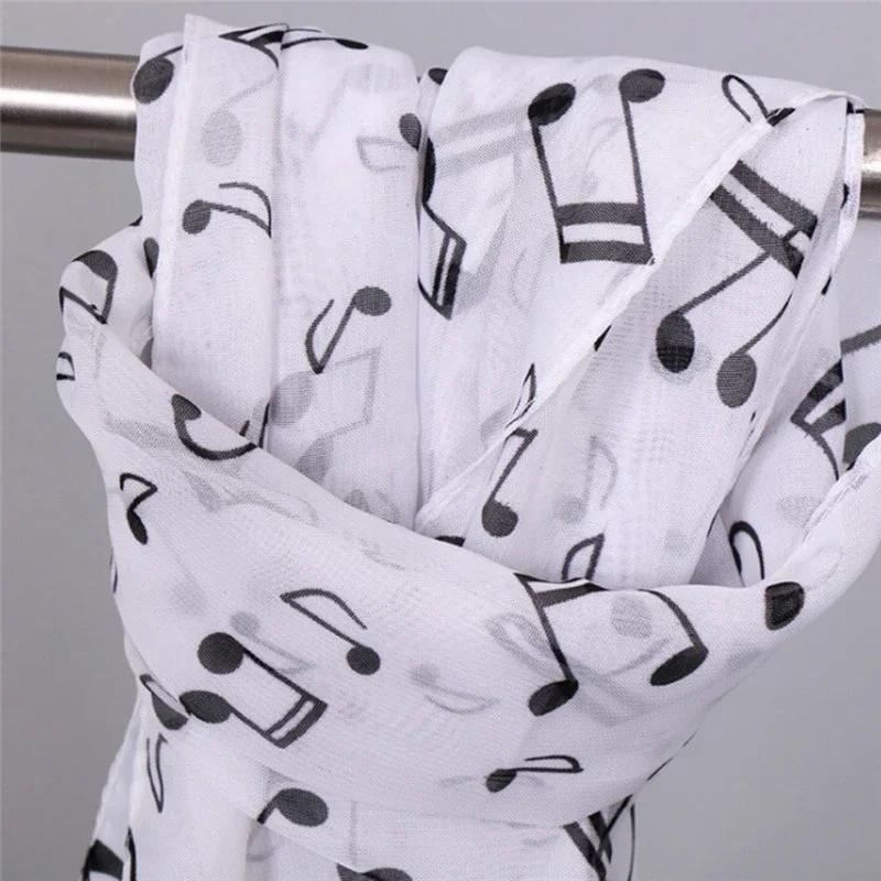 New Fashion Scarf Scarf Scarf Music Note Printed Shawl Women's Soft Chiffon Scarf Travel Photo Versatile And Wearable
