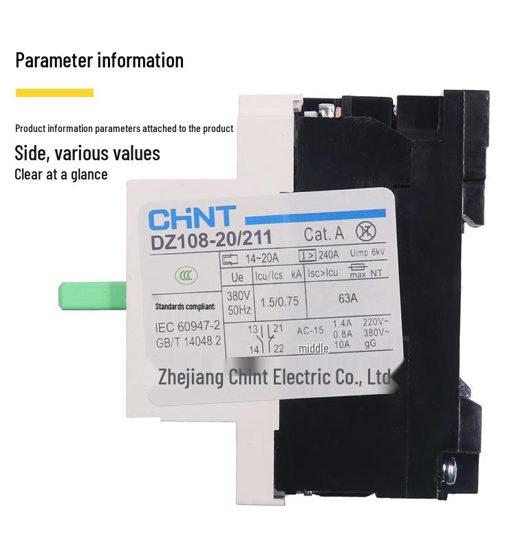 Chint DZ108-20 Motor Protector Circuit Breaker (20A/16A/12.5A/10A/8A/6.3A)