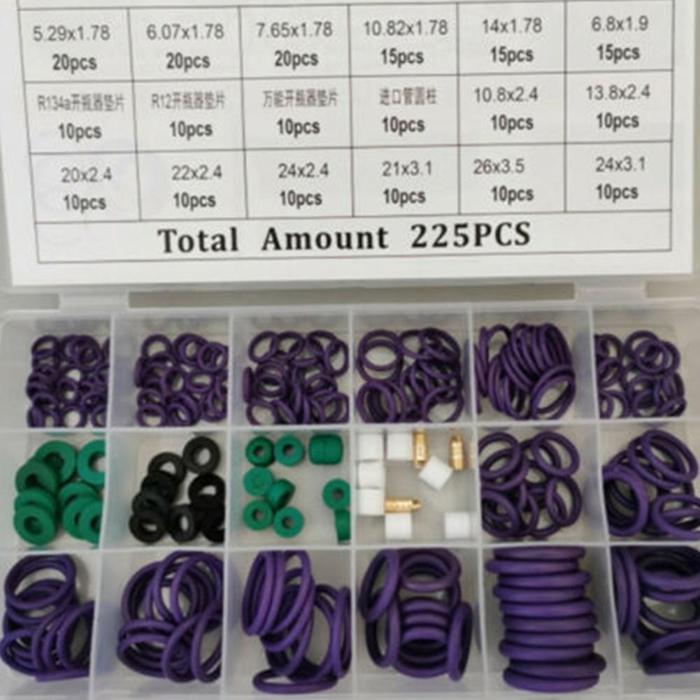 18 Models O Type Ring Gaskets 225pcs Set Air Conditioning Automotive Car