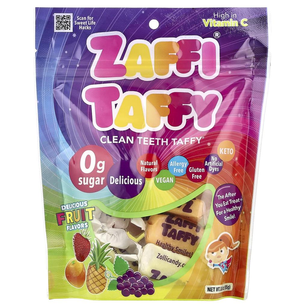 Zaffi Taffy®, Clean Teeth Taffy, Delicious Fruit Flavor, 85G(3Oz)