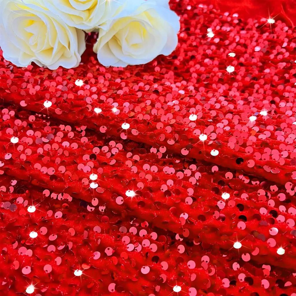 1 pz. Runner da tavolo con paillettes iridescenti glitterate, decorazione morbida per tavolo da pranzo per matrimonio, compleanno, festa, 30x183 cm.