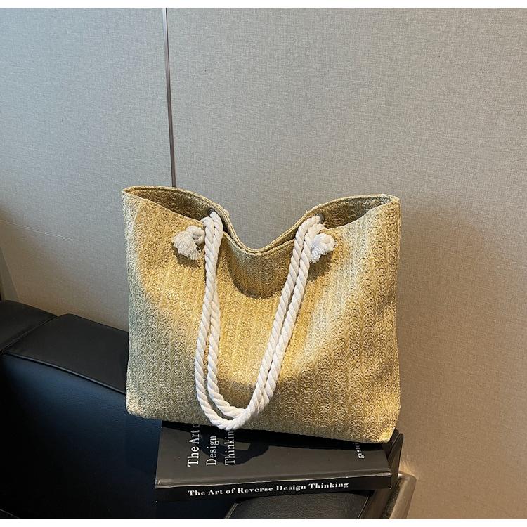 2025 new trendy fashion straw bag large capacity shoulder tote bag small fresh underarm handbag women