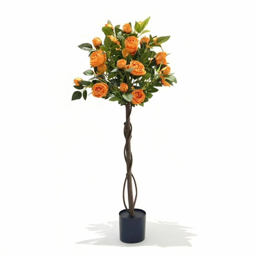 Artificial Rose Tree Lifelike Topiary Decorative