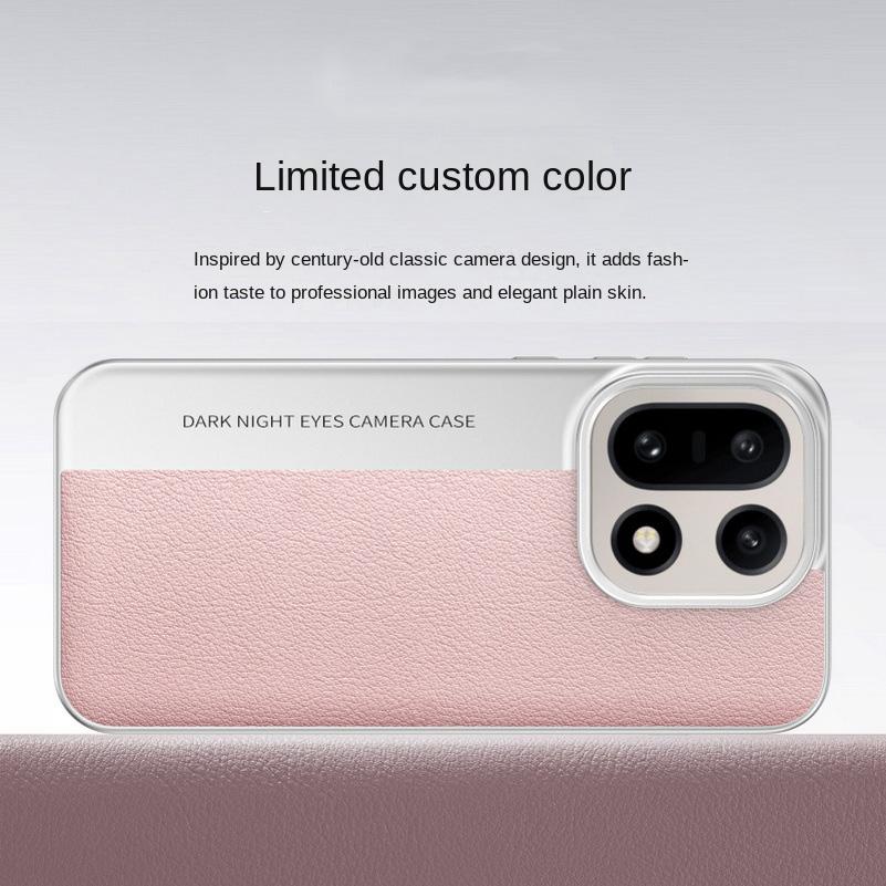 Plain Leather Classic Color-blocked Lens Heightened Case For OnePlus 15 13s 13T One Plus 13 Slim All-inclusive Cover