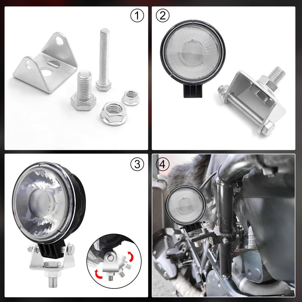 Biqing Bike Stay, Universal 1.6 inches (40 mm) Wide Edition, Work Light, Bracket, Mounting