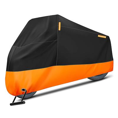 Motorcycle Cover,All Season Waterproof Motorbike Cover Universal Weather Sun Outdoor Protection with Lock-Holes & Storage Bag