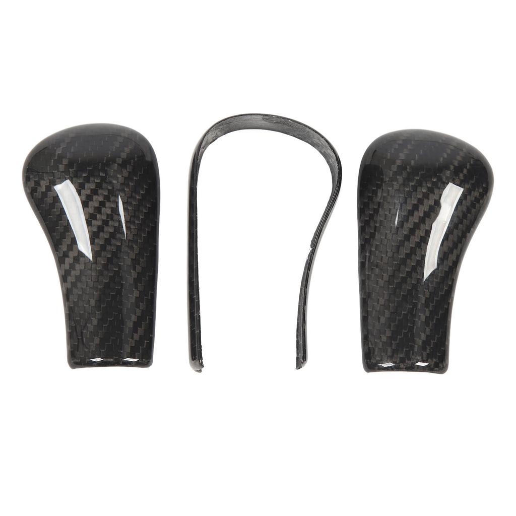 3Pcs Gear Shift Knob Cover Trim Protective Carbon Fiber Gear Shifter Cap Cover Interior Accessories