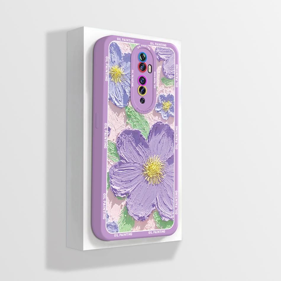 Quadratische Flüssigsilikonhülle für OPPO Reno 2 Reno2 2Z 2F Z F Linsenschutz Stoßfest Weiche Handyhüllen Rückseite Reno2F Reno2Z