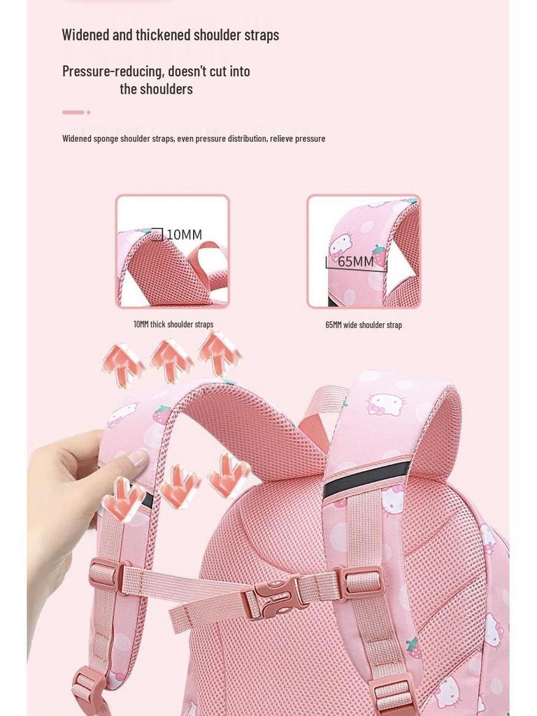 Canvas Kuromi & My Melody Water-Resistant School Backpack for 1st-3rd Grade Students