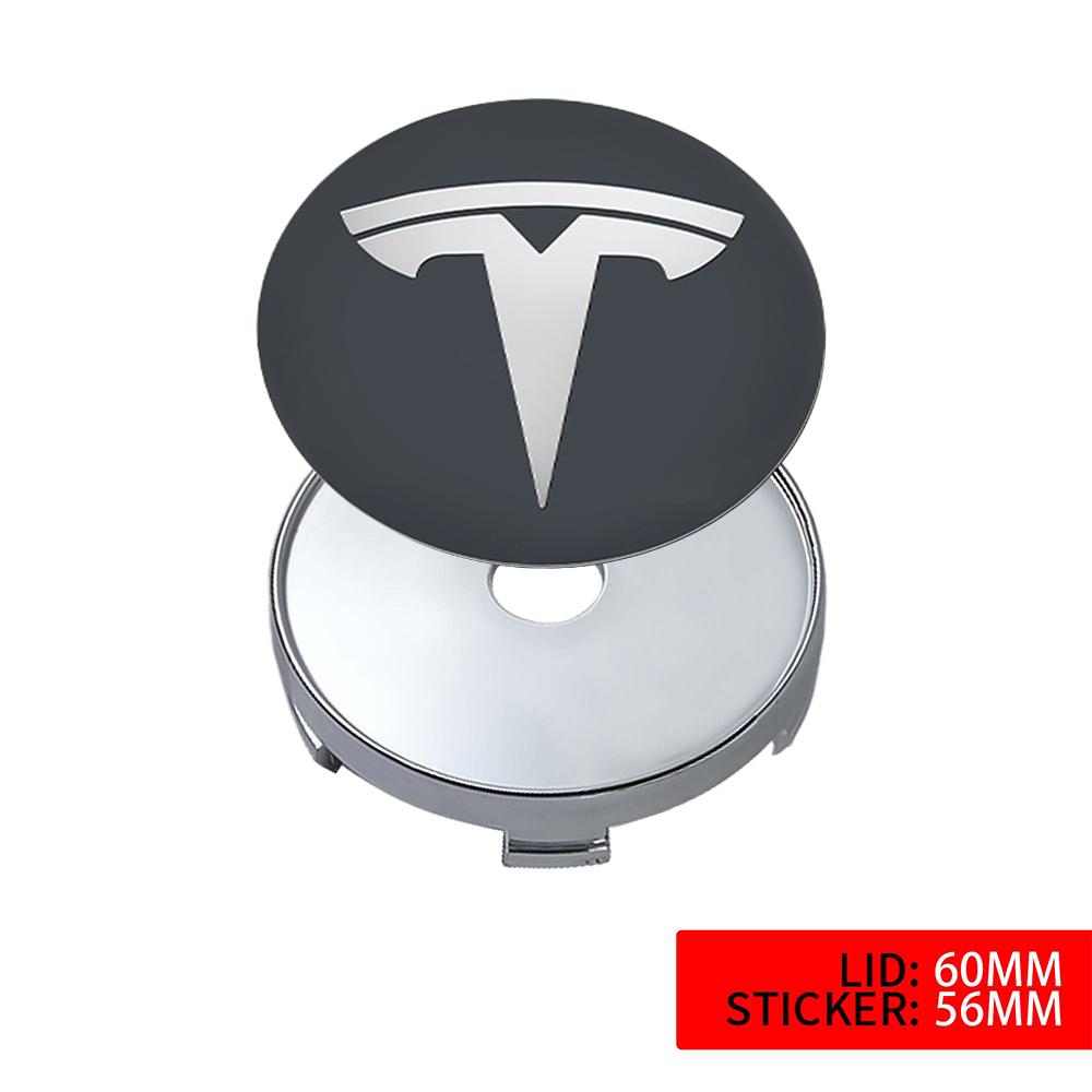 4pcs 56/60mm Car Wheel Center Cover Sticker Tire Hub Cap Badge Covers For Tesla Model 3 Model S Model X Model Y Coil Accessories