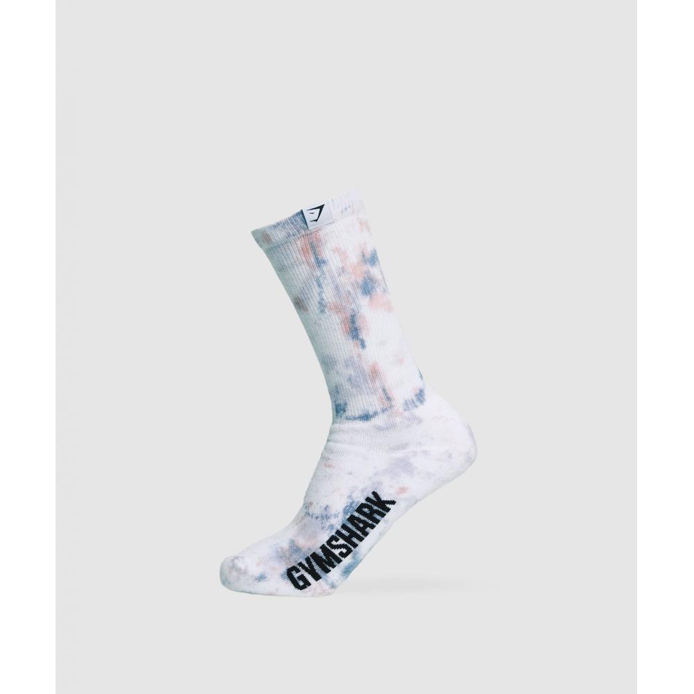 

GYMSHARK Colour Splash Crew Socks White Light Pink Faded Blue Silver Lilac I3A1F WCHY