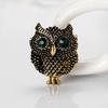 Women Vintage Personality Owl Fashionable Brooch Plating Antique Gold Silver Shimmer Rhinestone Breastpin Pin