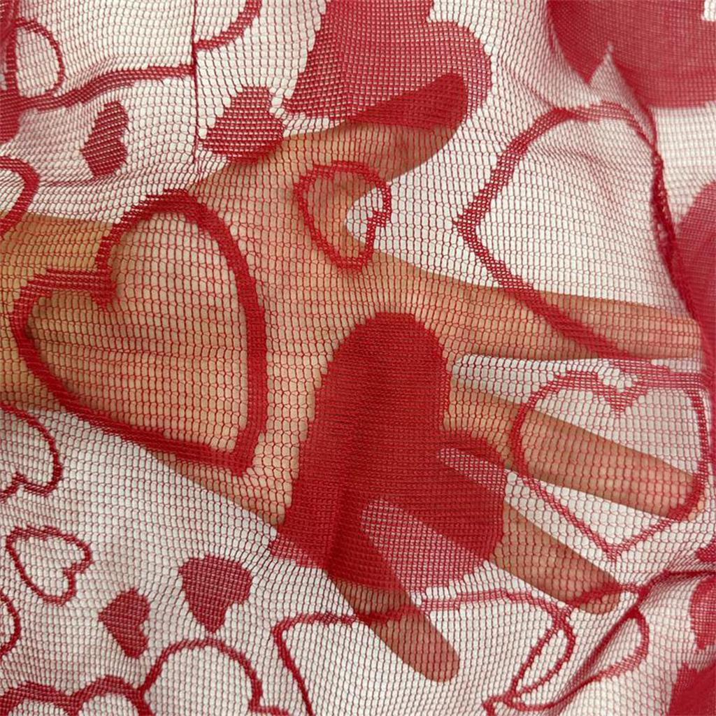 Valentines Day Table Runner Red Lace Love Heart Valentine Dining Room Decor Romantic Dining Table Runner for Holiday Parties